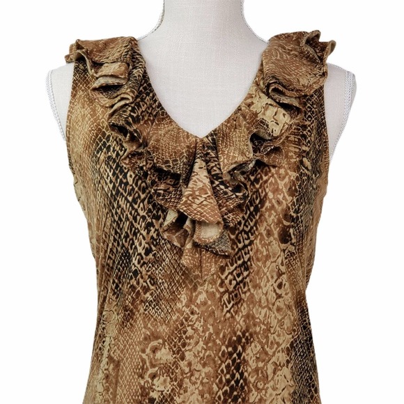 Lauren Ralph Lauren Ruffle Animal Print Top - Picture 4 of 10